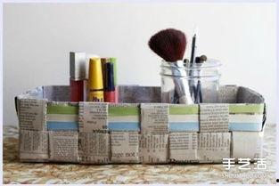 报纸编织收纳筐视频,跟着视频学编织实用收纳筐